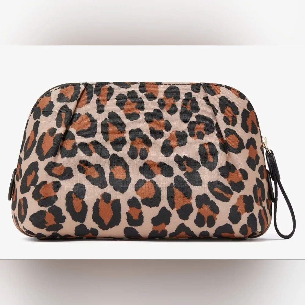 Kate Spade Chelsea Spotted Leopard Cosmetic Bag NWT Retail $89